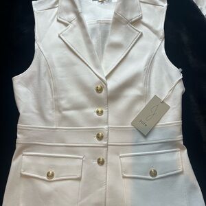 Joie Ivory Vest with Gold Accents